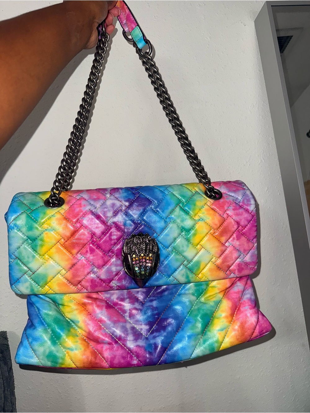Kurt Geiger Quilted Shoulder Bag - Rainbow Tie-Dye